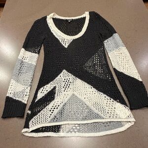 Vintage Bebe Black & Gray Sweater Sz XS